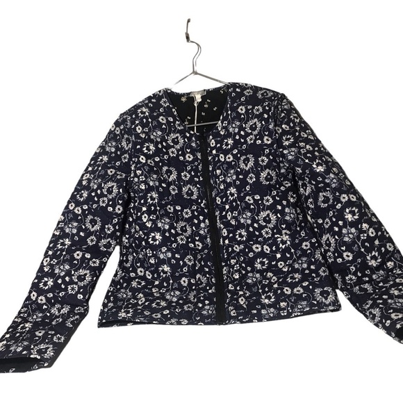 NWT Tavik enigma blue floral print reversible quilted jacket XS - Picture 1 of 5